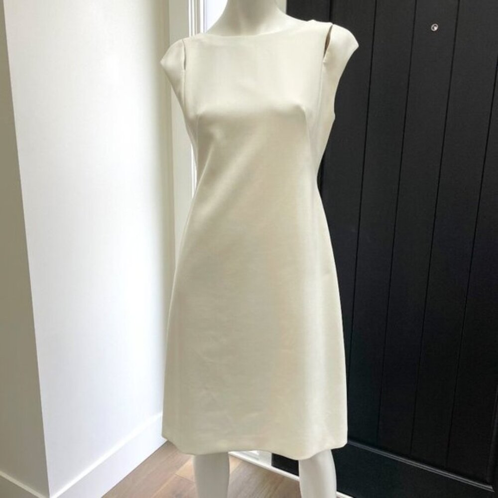 Boss Hugo Boss Dileky SplitSleeve Lined Midi Dress CreamOff White Sz 6 NWT